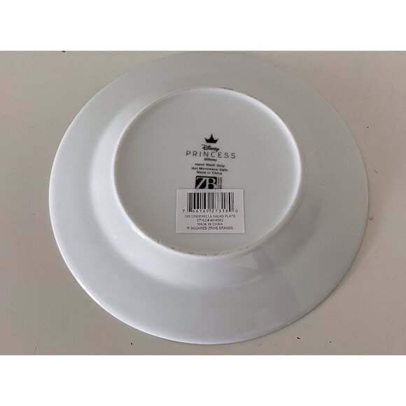 Disney Cinderella Carriage Ceramic Salad Plate Silver Trimmed 8" NEW - Picture 6 of 8